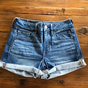 High rise jean shorts